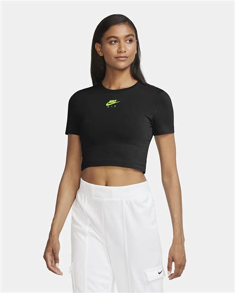 nike air crop damen t-shirts weiß gold|Womens Cropped Tops & T.